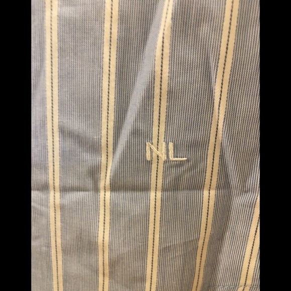 New Striped Long Sleeve Button-Down Shirt - Nili Lotan x Target Blue S4. - Picture 13 of 15